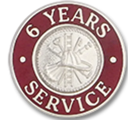 Collar Insignia Tac Pin Red Years Service 6