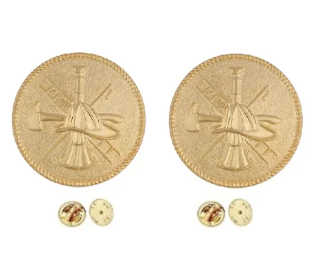 Fire Scramble Disc Collar Pin Insignia Gold Style 2