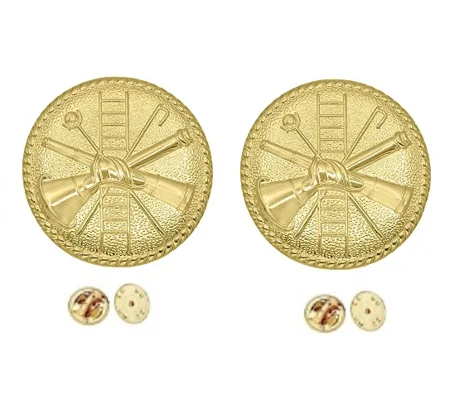 Fire Scramble Disc Collar Pin Insignia Gold Style 3