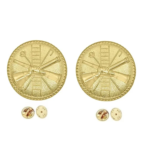Fire Scramble Disc Collar Pin Insignia Gold Style 3