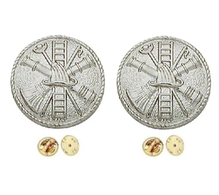 Fire Scramble Disc Collar Pin Insignia Silver Style 3