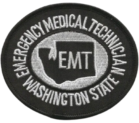 WA Washington Emergency M Technician Shoulder Patch Gray Black Subdued