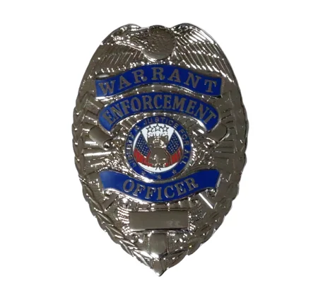 Warrant Enforcement Officer Shield Breast Badge Silver