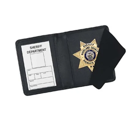 Black Wallet Badge Holder Round Cut Out