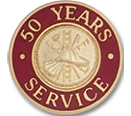 Collar Insignia Tac Pin Red Years Service 50