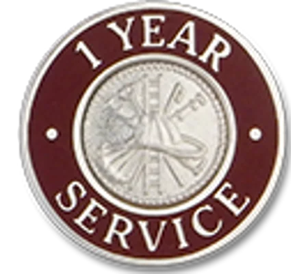 Collar Insignia Tac Pin Red Years Service 1