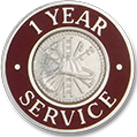 Collar Insignia Tac Pin Red Years Service 1