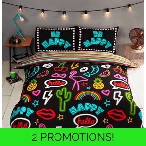 Be Happy Neon Flamingo