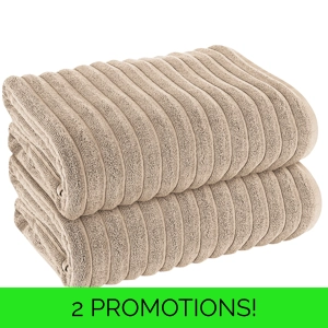 Rib HydroCotton 600GSM Jumbo Bath Sheets Natural