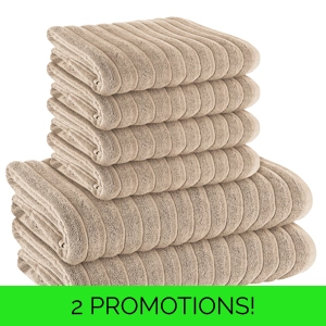 Rib HydroCotton 600GSM Towel Bale 6-pc Natural