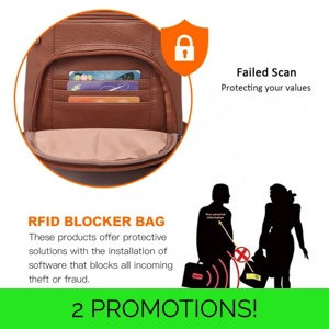 RFID Leather Look Crossbody Bag Brown