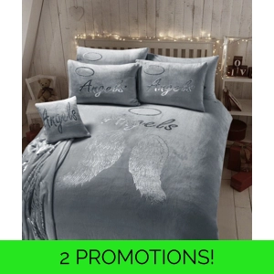 Angel Wings Grey Teddy Fleece