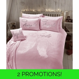 Angel Wings Pink Teddy Fleece