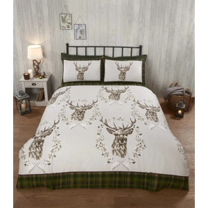 Green Tartan Angus Stag Brushed Cotton