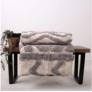 Inca Tufted Grey Throw