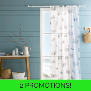 Fusion™ Beach Huts Blue Voile Panel