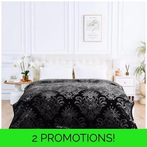 Rashel Damask 4kg Blanket Black