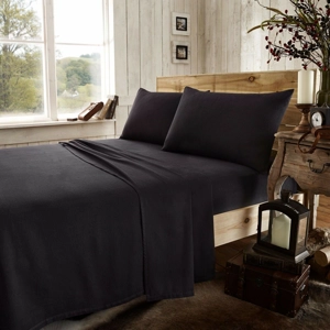 BLACK BRUSHED COTTON SHEETS