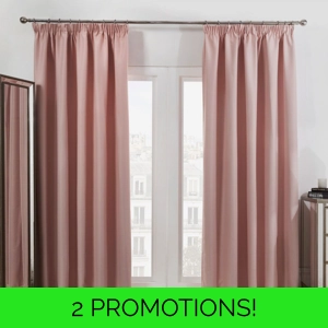 Pencil Pleat Thermal Blackout Blush