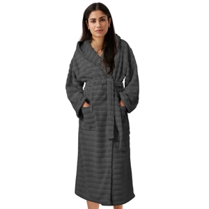 Rib Hydrocotton Bathrobe Charcoal