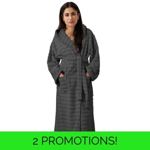 Rib Hydrocotton Bathrobe Charcoal