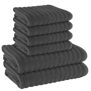 Rib HydroCotton 600GSM Towel Bale 6-pc Charcoal
