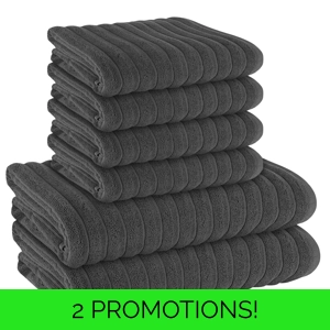 Rib HydroCotton 600GSM Towel Bale 6-pc Charcoal