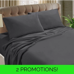CHARCOAL BRUSHED COTTON SHEETS