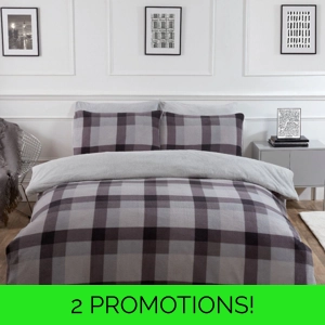 TARTAN CHECK GREY TEDDY FLEECE