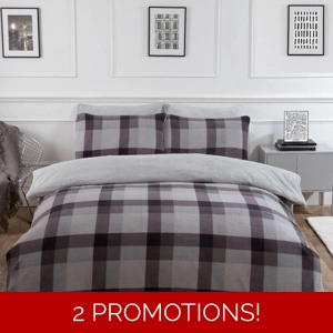 TARTAN CHECK GREY TEDDY FLEECE