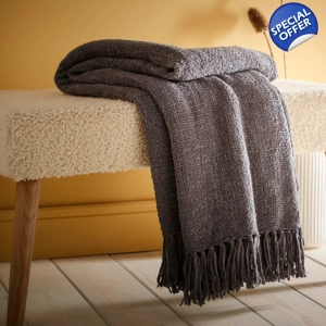 Chenille Throw Charcoal
