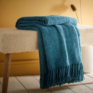 Chenille Throw Teal