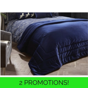 CHIC VELVET BEDSPREAD NAVY