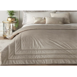 CHIC VELVET BEDSPREAD OYSTER