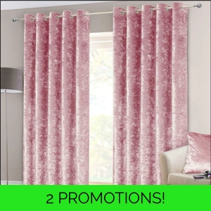 Blush Heavy. Crushed Velvet Curtains