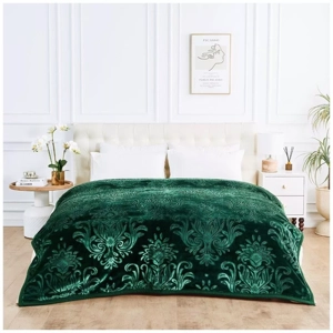 Rashel Damask 4kg Blanket Dark Green