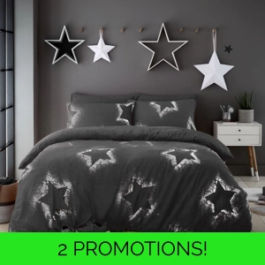 CHARCOAL FOIL STAR TEDDY FLEECE