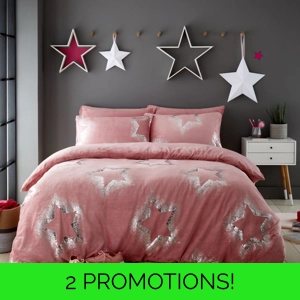 PINK FOIL STAR TEDDY FLEECE