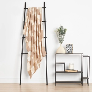 Beige Polar Fleece Winter Check Throw