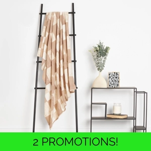 Beige Polar Fleece Winter Check Throw