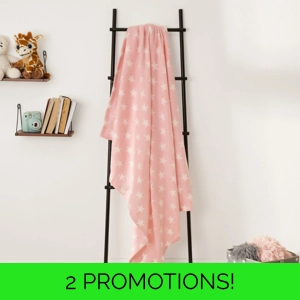 Blush Pink Star Polar Fleece Throw