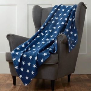 Navy Star Polar Fleece Throw