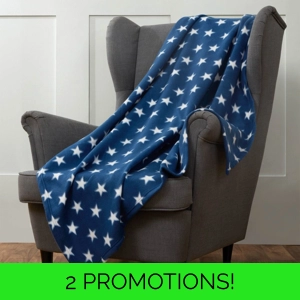Navy Star Polar Fleece Throw