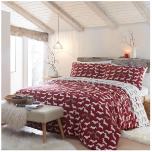 Dudley Love Dachshund Red Brushed Cotton