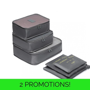 Kono 6pc Travel Organiser Set Grey