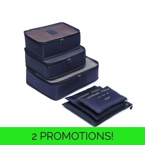 Kono 6pc Travel Organiser Set Navy
