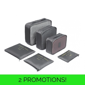 6pc Travel Organiser Set Grey