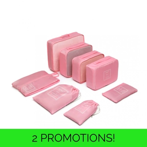 Kono 8pc Travel Organiser Set Pink
