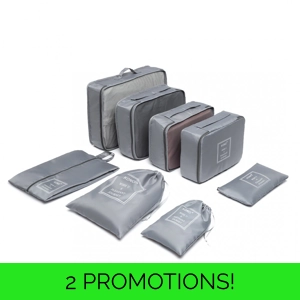 Kono 8pc Travel Organiser Set Grey