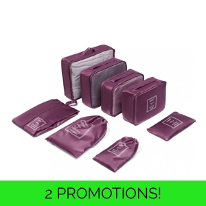 Kono 8pc Travel Organiser Set Burgundy